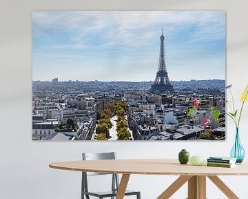 View to the Eiffel Tower in Paris, France