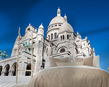 View to the basilica Sacre-Coeur in Paris, France van Rico Ködder