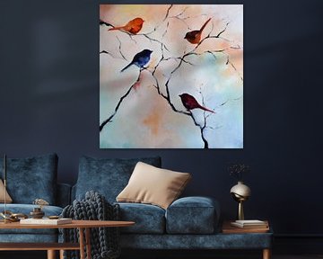 Birds in the Garden 4 van Maria Kitano