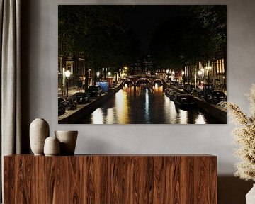 Leidsegracht à Amsterdam la nuit sur Phillipson Photography