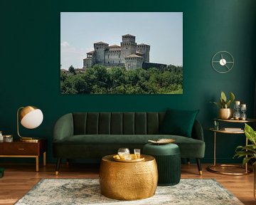 Kasteel Castello di Torrechiara bij Parma, Italie van Patrick Verhoef