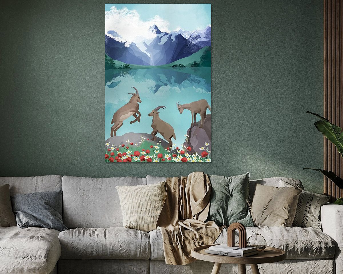 Voorbeeld van het werk in een kamer