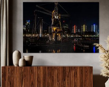 De Andere skyline van Rotterdam de haven. van Brian Morgan