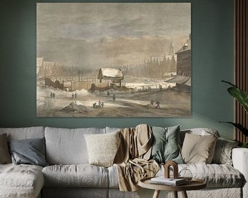 Der Damrak im Winter, Hendrik Pothoven