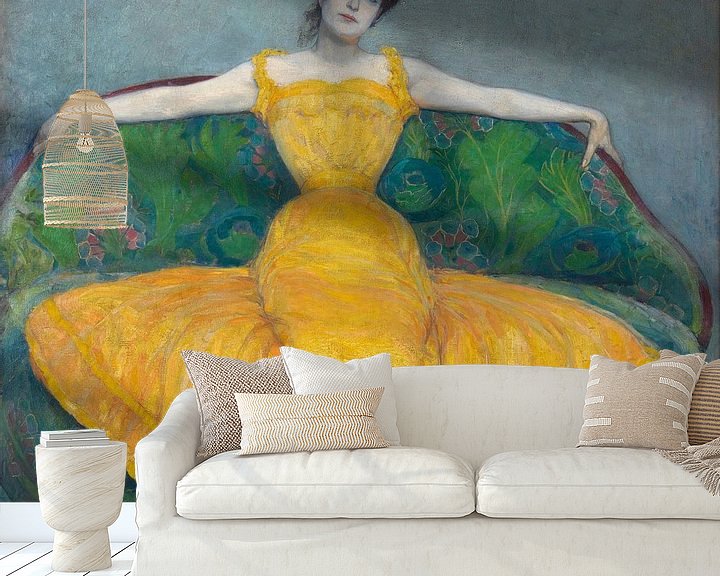 Beispiel fototapete: Dame im gelben Kleid, Max Kurzweil