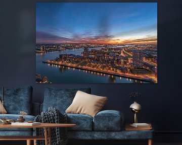 Rotterdam-Stadtbild zur blauen Stunde vom Euromast von Gea Gaetani d'Aragona