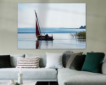 Port with sailing ship in Dierhagen, Germany sur Rico Ködder