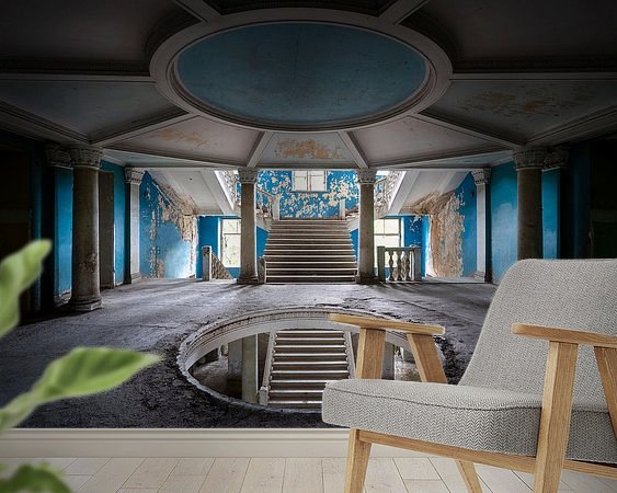 Voorbeeld van het werk in een kamer