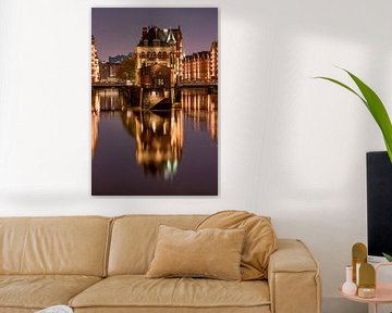 Het Wasserschloss in de Speicherstadt, Hamburg van Jenco van Zalk