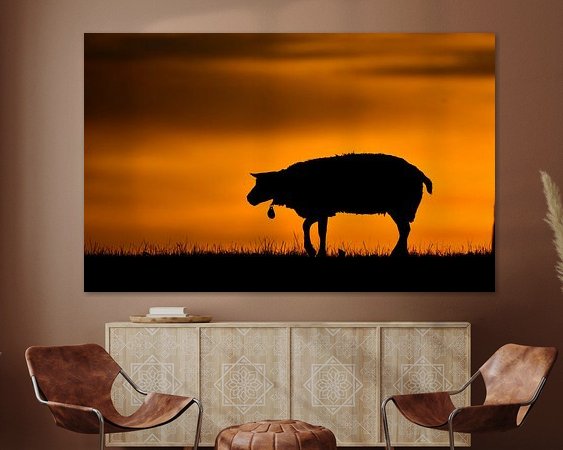 Voorbeeld van het werk in een kamer