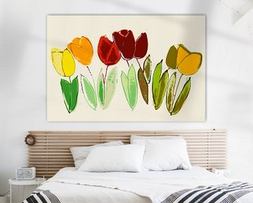 stylized, almost abstract tulips by Hanneke Luit