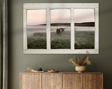 windowview meadow cows by Co Seijn