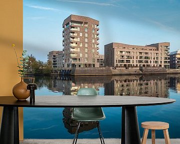 Blick auf die Holzhalbinsel in Rostock