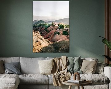 Marokko Atlasgebergte  | Kasbah Bab Ourika foto print | Reisfotografie in de bergen van Ourika van Raisa Zwart