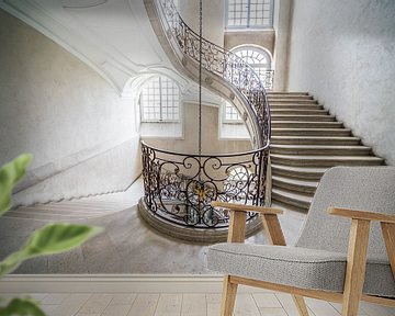 Treppenhaus in Weiß von BernArt Photography
