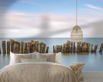 Old seawall in the IJsselmeer by Jenco van Zalk