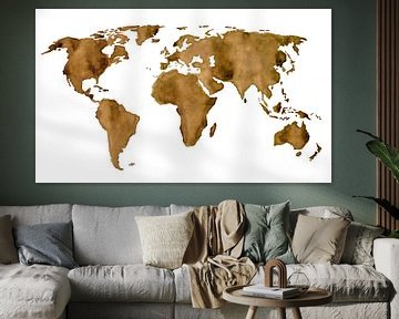 Carte du monde de café espresso sur WereldkaartenShop