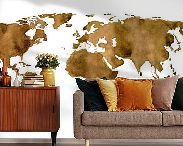 World map of Espresso coffee by WereldkaartenShop