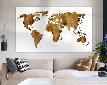 Weltkarte von Espresso Kaffee von Wereldkaarten.Shop