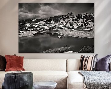 The Lake with fisherman by Fons Bitter