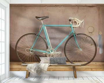 The vintage light blue racing bicycle by Martin Bergsma