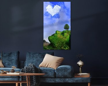 Voorbeeld van het werk in een kamer