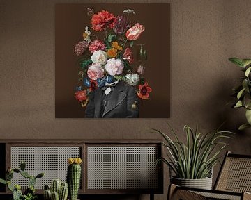 Selbstporträt mit Blumen 3