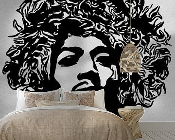 Motiv Porträt Jimi Hendrix Rockstar 1  Edding Action von Felix von Altersheim
