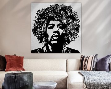 Motiv Porträt Jimi Hendrix Rockstar 1  Edding Action van Felix von Altersheim