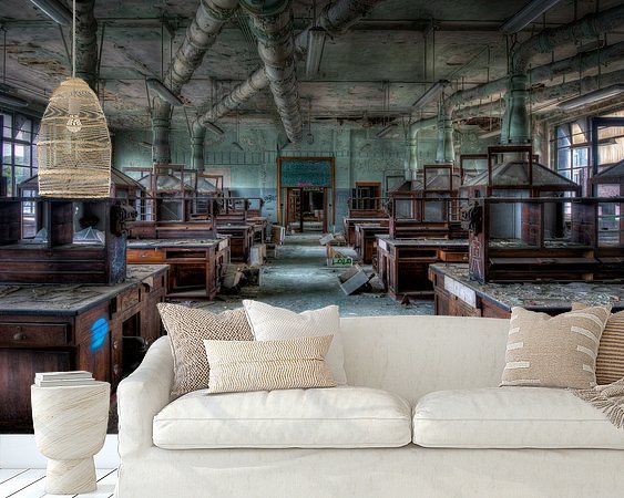 Voorbeeld van het werk in een kamer