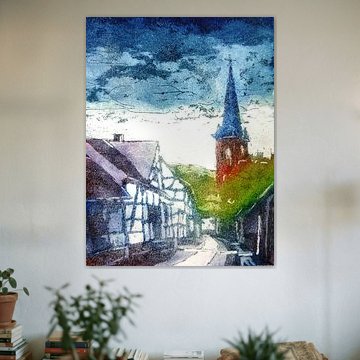 Kirchgasse in Dernau Ahrtal um 1900