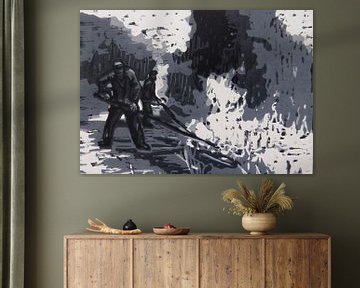Räuchern im Weinberg gegen Maifrost Ahrtal ca. 1960 van Matthias Bertram