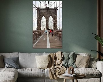 Op de Brooklyn Bridge New York van Raymond Hendriks