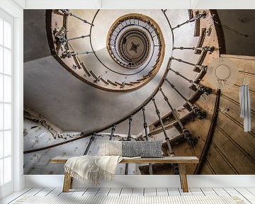 Treppenhaus mit Spirale in der Villa von Inge van den Brande