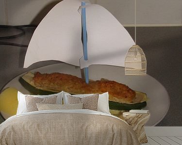 Voorbeeld van het werk in een kamer