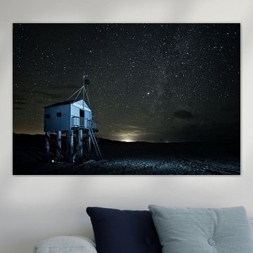 Drenkelingenhuisje Terschelling in der Nacht von Peter Slagboom