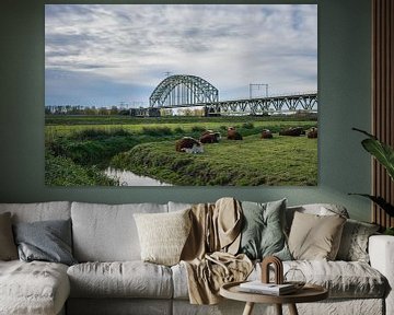 Spoorbrug over de Rijn bij Oosterbeek, Arnhem van Patrick Verhoef