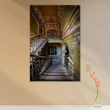 Staircase in colorful villa by Inge van den Brande