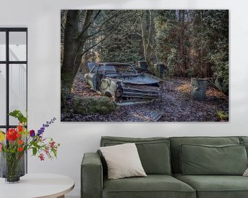 Opel Kadett in het bos von Manja van der Heijden