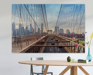 Brooklyn Bridge met de skyline van New York City von Karin Mooren