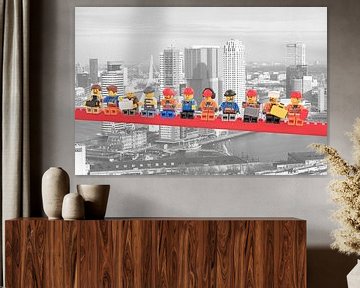 Lunch atop a skyscraper Lego edition - Rotterdam van Marco van den Arend