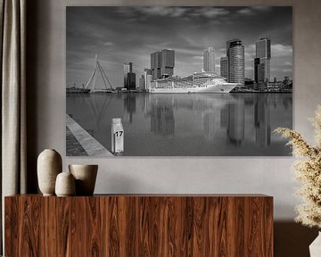 Cruise Terminal Rotterdam in zwart/wit van Dennisart Fotografie