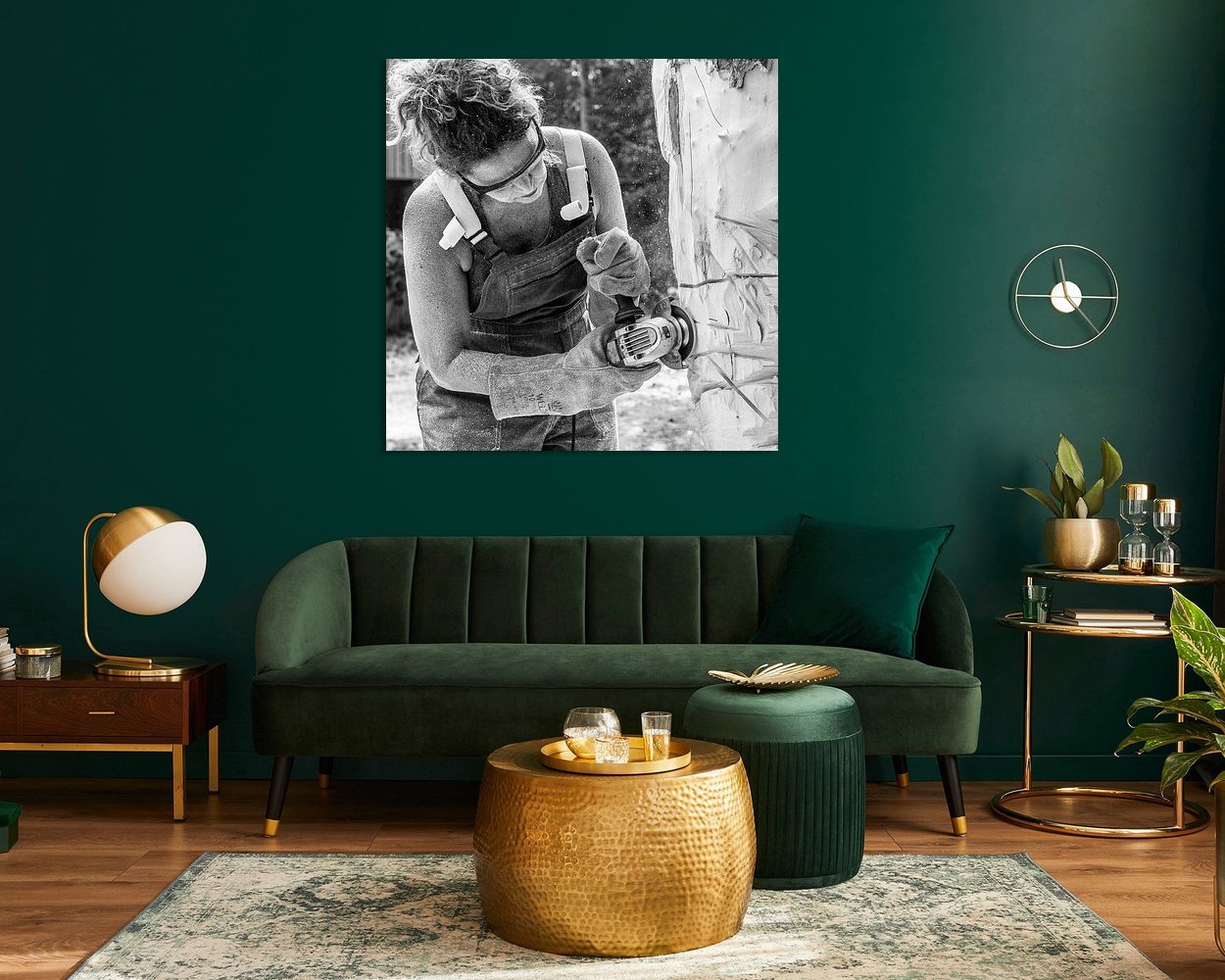 Voorbeeld van het werk in een kamer