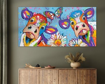 Hollandse koeien van Vrolijk Schilderij