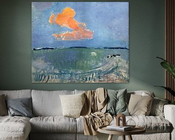Piet Mondriaan. Landschap met oranje wolk
