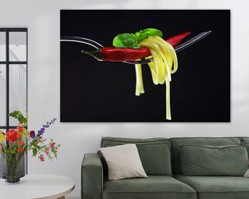 Hot pasta with chili kitchens still life by Tanja Riedel