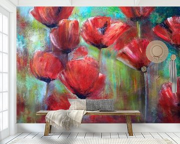 klaprozen ( poppies) schilderij van Els Fonteine