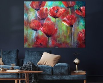 poppies painting by Els Fonteine