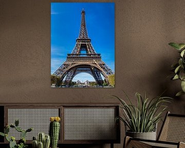 View to the Eiffel Tower in Paris, France