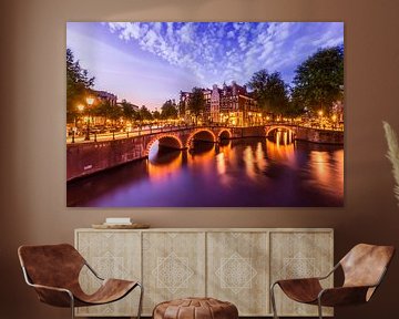 AMSTERDAM Idyllic nightscape from Keizersgracht and Leidsegracht by Melanie Viola